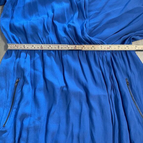 Maeve Anthropologie Blue V-Neck Utility Dress, Size L - Picture 7 of 16